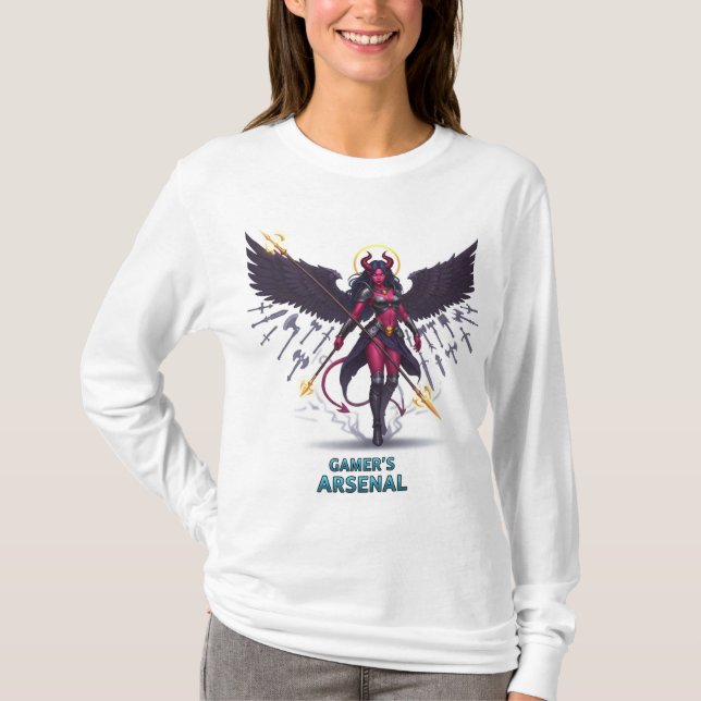 "Shadow Arsenal: Devil Angel Gamer" T-Shirt (Vorderseite)