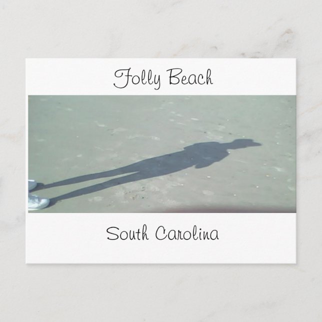 Shadow auf Folly Beach, SC, South Carolina, Foll.. Postkarte (Vorderseite)