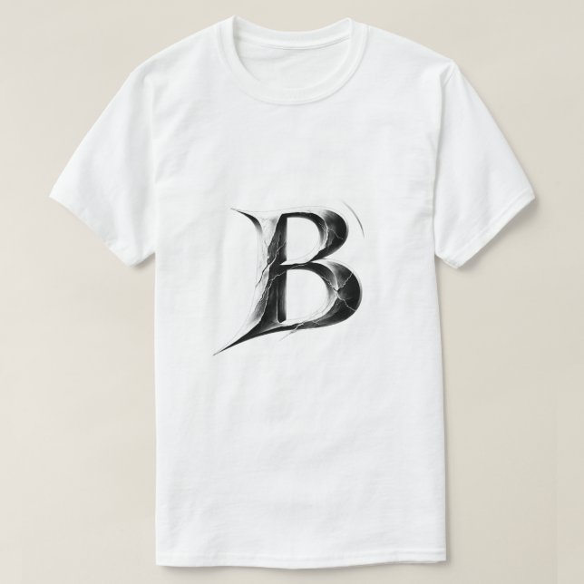 Shadow B – Dark Gothic Letter B T-Shirt (Design vorne)