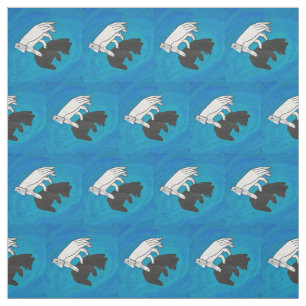 Shadow Bear Cub on Blue Stoff