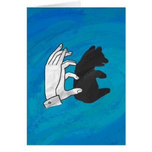 Shadow Bear Cube On Blue