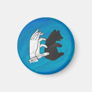 Shadow Bear Cube On Blue Magnet