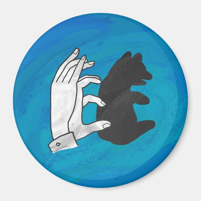 Shadow Bear Cube On Blue Magnet (Vorne)