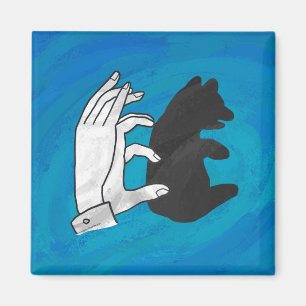 Shadow Bear Cube On Blue Magnet