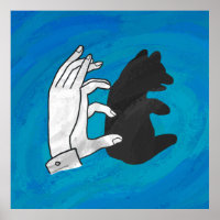 Shadow Bear Cube On Blue