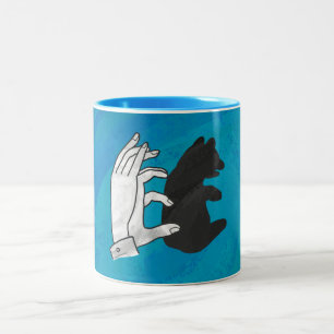 Shadow Bear Cube On Blue Zweifarbige Tasse