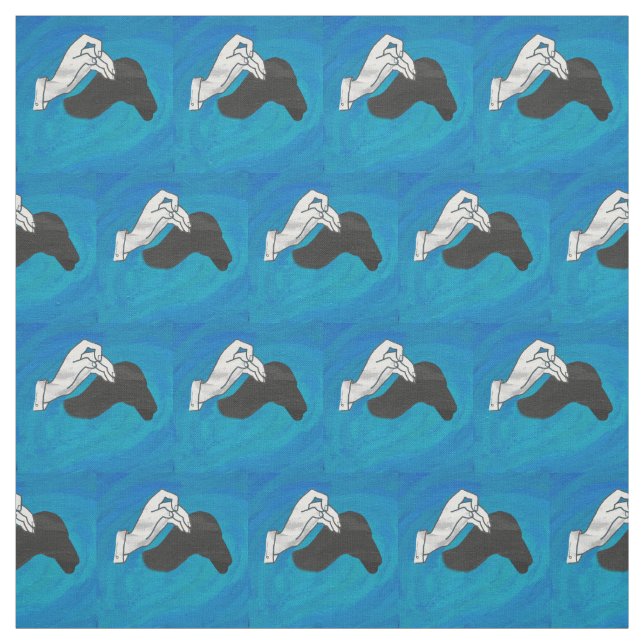 Shadow Camel auf Blue Stoff (Muster)