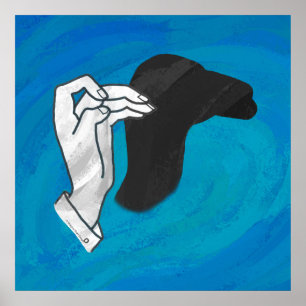 Shadow Camel On Blue Poster