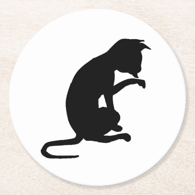 Shadow cat runder pappuntersetzer (Vorderseite)