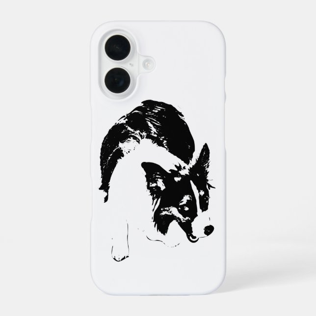 Shadow Corgi Charm iPhone 16 Hülle (Rückseite)