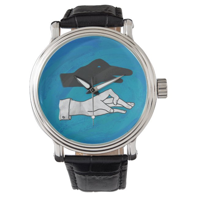 Shadow Duck On Blue Armbanduhr (Vorderseite)