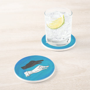 Shadow Duck On Blue Getränkeuntersetzer
