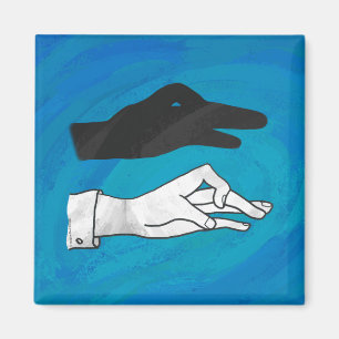 Shadow Duck On Blue Magnet