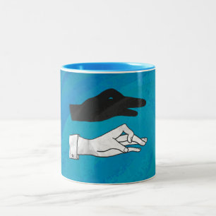 Shadow Duck On Blue Zweifarbige Tasse
