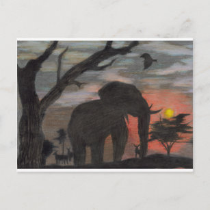 Shadow Elephant Postkarte