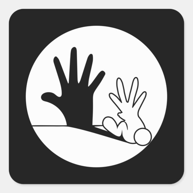 Shadow Figure Rabbit Animal Welfare Animal Lover Quadratischer Aufkleber (Vorderseite)