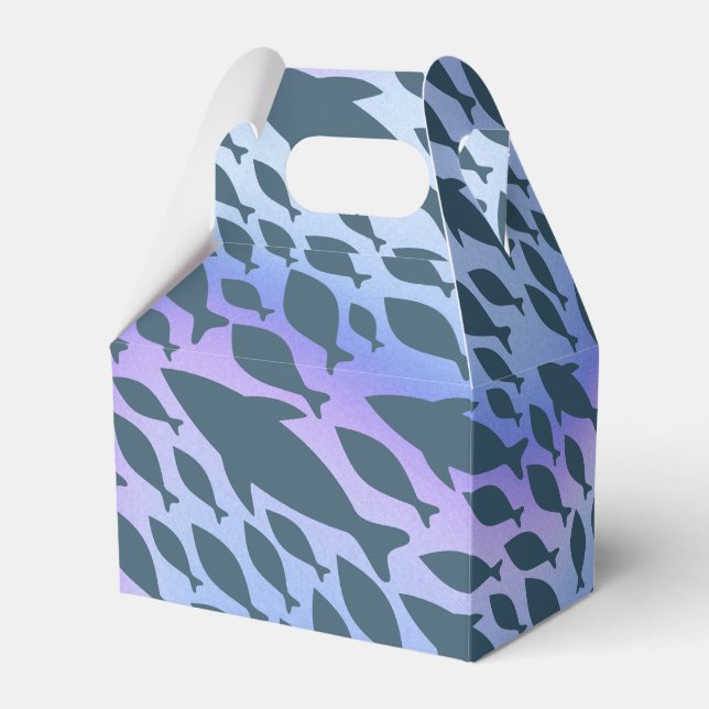 Shadow Fish Shark Whale in Gradientengalaxie Geschenkschachtel (Vorderseite)