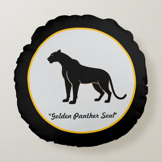 "Shadow Leaf Shine" Rundes Kissen (Vorderseite)