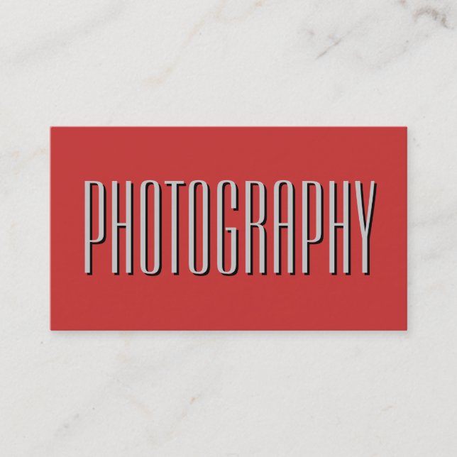 Shadow Letter Red Fotografy Artist Business Card Visitenkarte (Vorderseite)