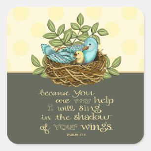 Shadow of Seines Wings Square Stickers