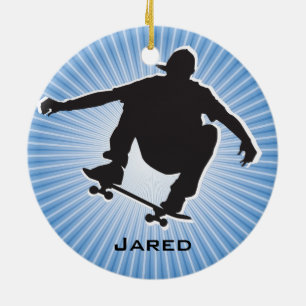 Shadow Outlinated Skateboarding Ornament