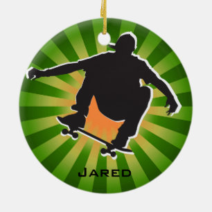 Shadow Outlinated Skateboarding Ornament