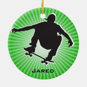 Shadow Outlinated Skateboarding Ornament