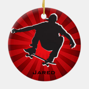 Shadow Outlinated Skateboarding Ornament