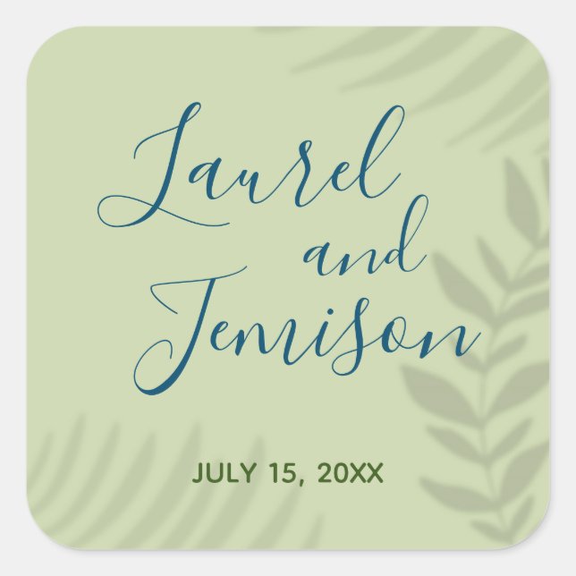 Shadow Palm Sage Quadratischer Aufkleber (Vorderseite)