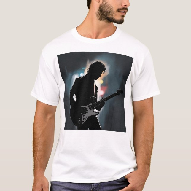 Shadow player - Mysterious Electric Guitar Silhoue T-Shirt (Vorderseite)