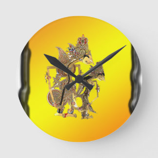 Shadow Puppets Indonesisch Runde Wanduhr