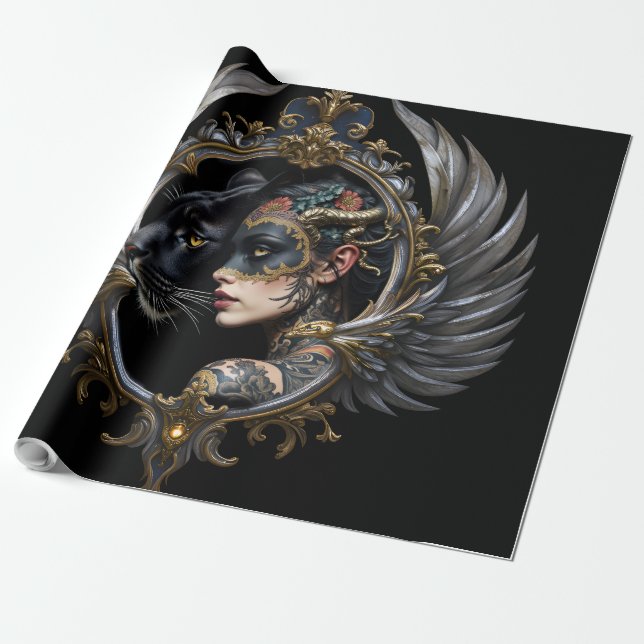 Shadow Queen – Panther Spirit Emblem. Geschenkpapier (Ungerollt)