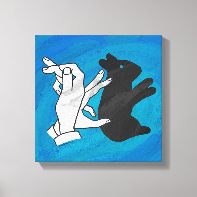 Shadow Rabbit auf blau Leinwanddruck (Vorderseite)