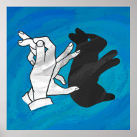 Shadow Rabbit auf blau