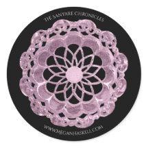 Shadow Rose Mandala Sticker - Rosa auf Schwarz