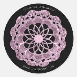 Shadow Rose Mandala Sticker - Rosa auf Schwarz