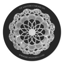 Shadow Rose Mandala Sticker - Silver & Black