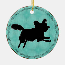 Shadow Silhouette Papillon Keramik Ornament
