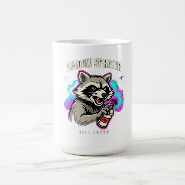 Shadow Sprayer Waschbär Langarmshirt Kaffeetasse (Mittel)