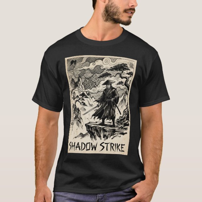 Shadow Strike Samurai-Tinte-Kunst-T-Shirt T-Shirt (Vorderseite)