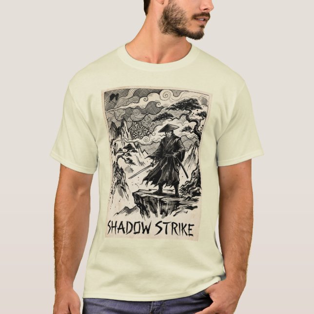 Shadow Strike Samurai-Tinte-Kunst-T-Shirt T-Shirt (Vorderseite)
