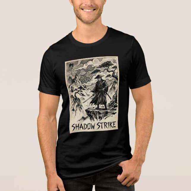 Shadow Strike Samurai-Tinte-Kunst-Tri-Blend-Shirt Tri-Blend Shirt (Vorderseite)