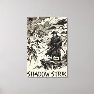 Shadow Strike Samurai-Tusche-Kunstleinwanddruck Leinwanddruck