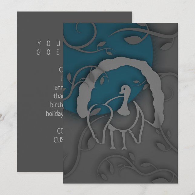 Shadow Turkey Noir vom Mond Einladung (Vorne/Hinten)