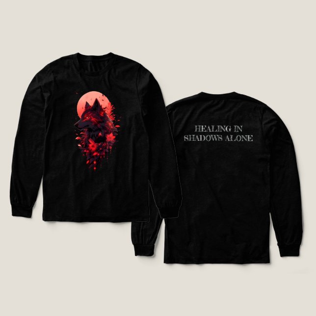 Shadow Wolf episches Design Tri-Blend Shirt (Design Vorderseite & Rückseite)