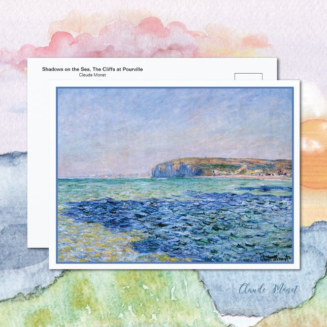 Shadows Sea Cliffs Pourville Claude Monet Postcard Postkarte (Von Creator hochgeladen)