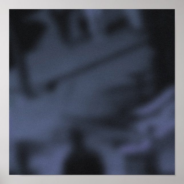 Shadowy Blue NYC Sidewalk Rush Hour Poster (Vorne)