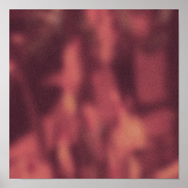 Shadowy Red NYC Sidewalk Rush Hour Crowd Poster (Vorne)