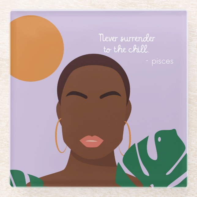 Shady Pisces Quotes Glasuntersetzer (Vorderseite)