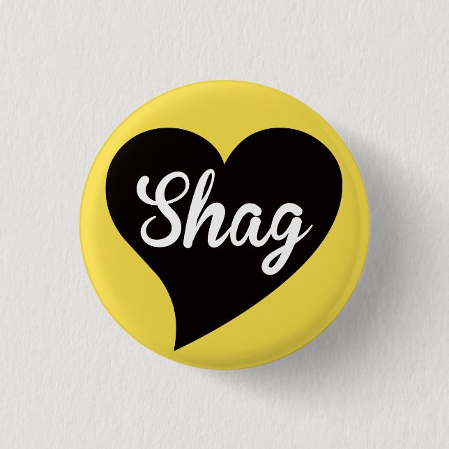 Shag Black Heart Bumblebee Button (Vorderseite)